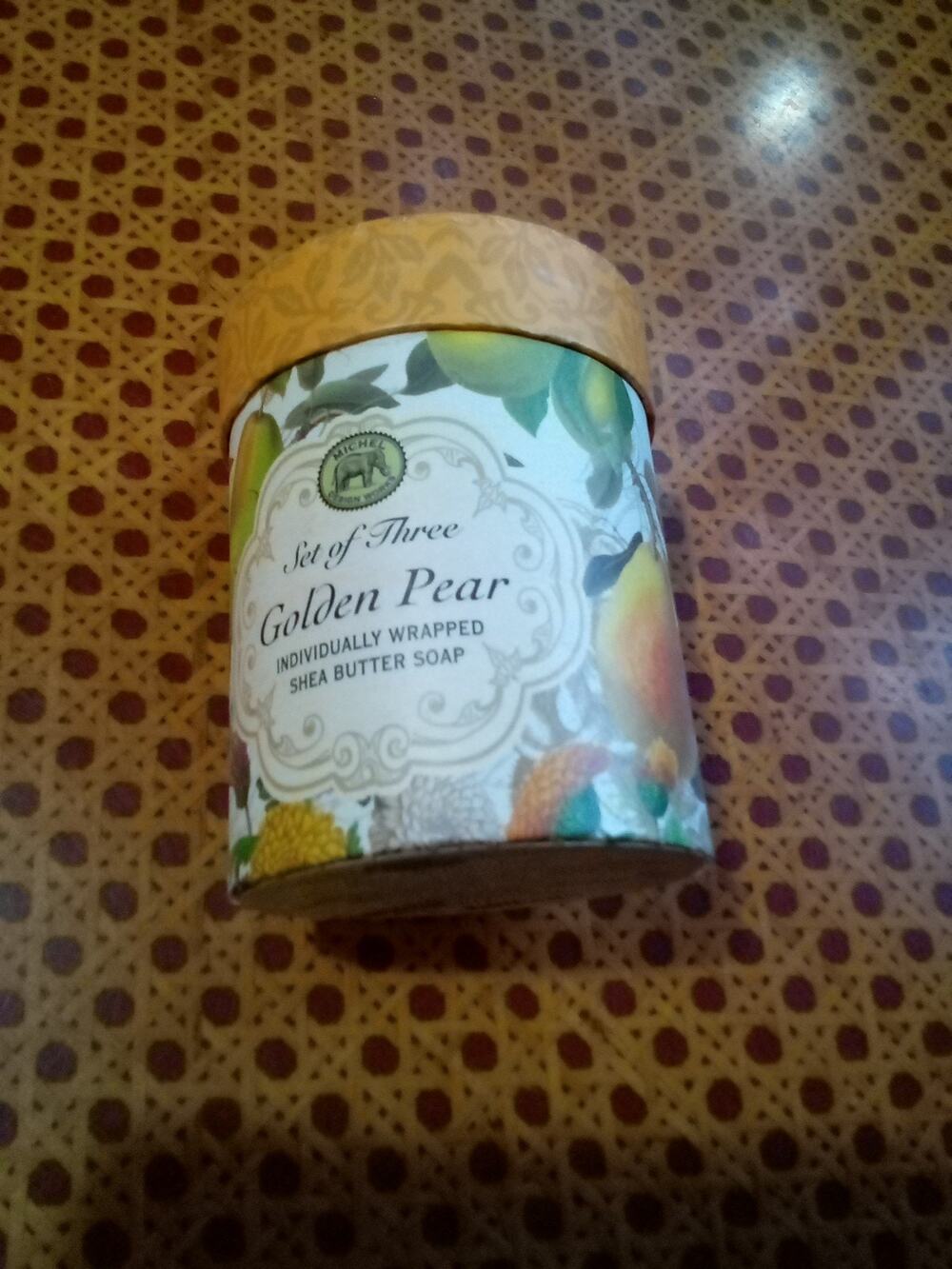 3 Michel Design Works Moisturizing Shea Butter Bar Soaps - Golden Pear - 3.8 oz